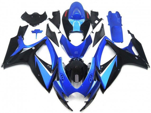 Lojas Carenagens Moto Suzuki GSXR 600 / GSXR 750 2006-2007 - Azul Preto Vermelho Listra