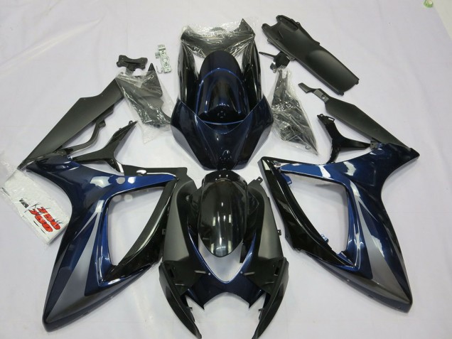 Lojas Carenagens Moto Suzuki GSXR 600 / GSXR 750 2006-2007 - Azul Cinzento Preto Listra