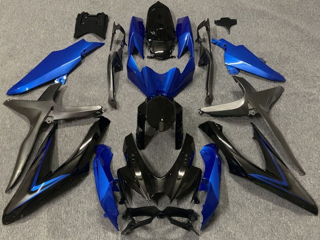 Lojas Carenagens Moto Suzuki GSXR 600 / GSXR 750 2008-2010 - Azul Cinzento Preto Brilhante