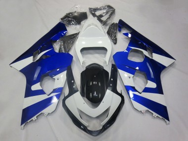 Lojas Carenagens Moto Suzuki GSXR 600 / GSXR 750 2004-2005 - Branco Azul Preto OEM Estilo