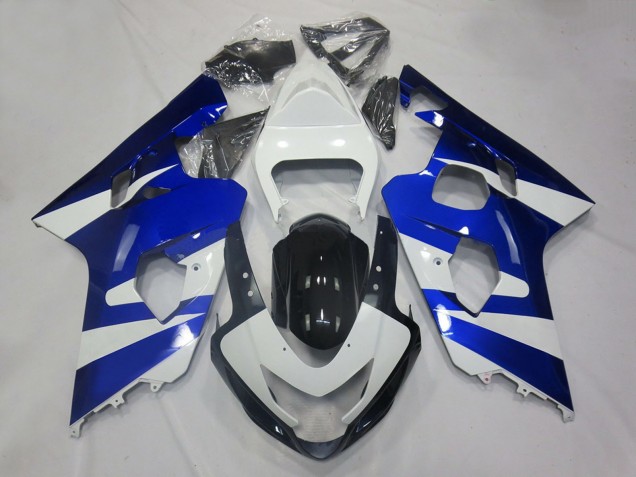 Lojas Carenagens Moto Suzuki GSXR 600 / GSXR 750 2004-2005 - Branco Azul Preto OEM Estilo
