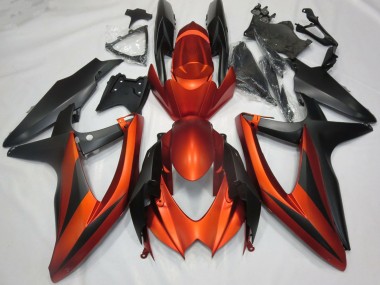 Lojas Carenagens Moto Suzuki GSXR 600 / GSXR 750 2008-2010 - Burnt Laranja Preto Fosco