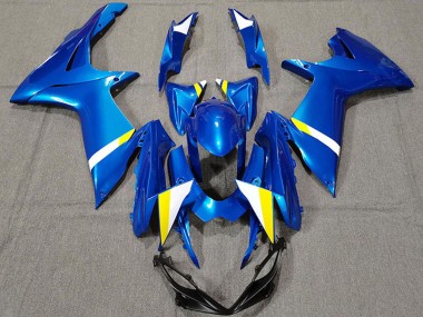Lojas Carenagens Moto Suzuki GSXR 600 / GSXR 750 2011-2024 - Azul Branco Amarelo
