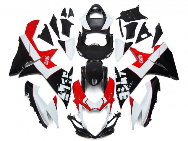 Lojas Carenagens Moto Suzuki GSXR 600 / GSXR 750 2011-2024 - Branco Vermelho Preto Brilhante