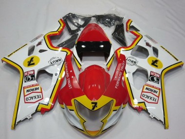 Lojas Carenagens Moto Suzuki GSXR 600 / GSXR 750 2004-2005 - Branco Vermelho Amarelo