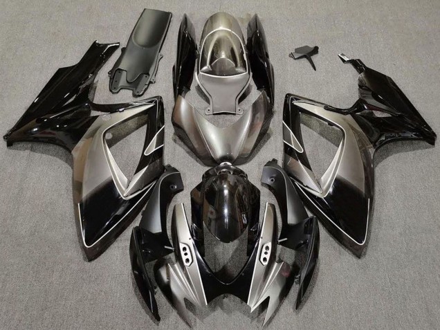Lojas Carenagens Moto Suzuki GSXR 600 / GSXR 750 2006-2007 - Prata Escuro Preto Brilhante