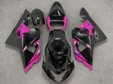 Lojas Carenagens Moto Suzuki GSXR 600 / GSXR 750 2004-2005 - Preto Brilhante Rosa