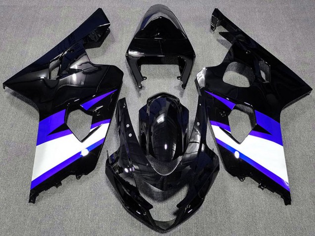 Lojas Carenagens Moto Suzuki GSXR 600 / GSXR 750 2004-2005 - Preto Brilhante Azul Branco