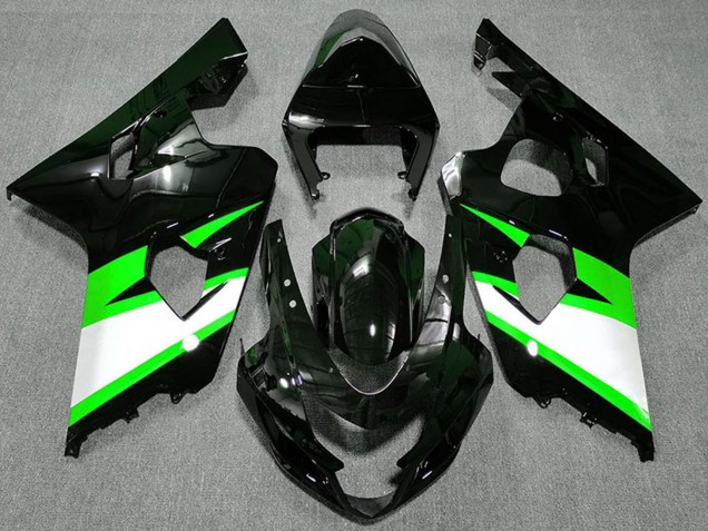 Lojas Carenagens Moto Suzuki GSXR 600 / GSXR 750 2004-2005 - Preto Brilhante Verde Branco