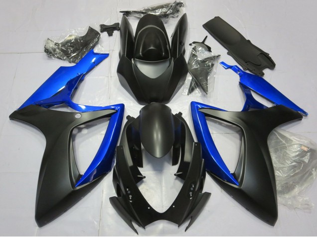 Lojas Carenagem Moto Suzuki GSXR 600 / GSXR 750 2006-2007 - Azul Preto Fosco