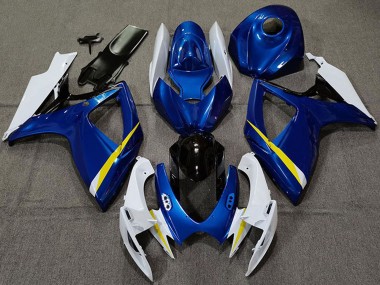 Lojas Carenagens Moto Suzuki GSXR 600 / GSXR 750 2006-2007 - Branco Azul Amarelo Preto