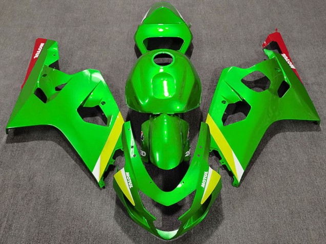 Lojas Carenagens Moto Suzuki GSXR 600 / GSXR 750 2004-2005 - Verde Amarelo Branco