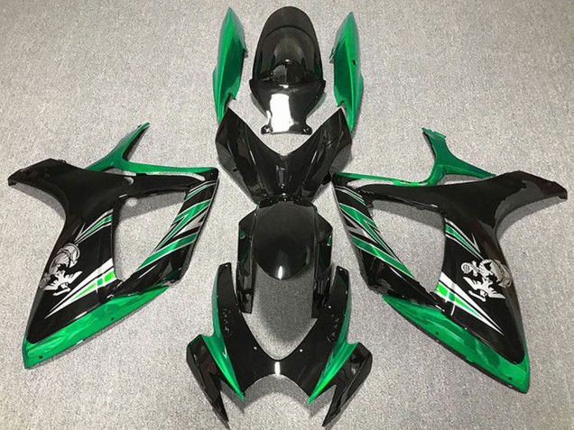 Lojas Carenagens Moto Suzuki GSXR 600 / GSXR 750 2006-2007 - Verde Preto Brilhante