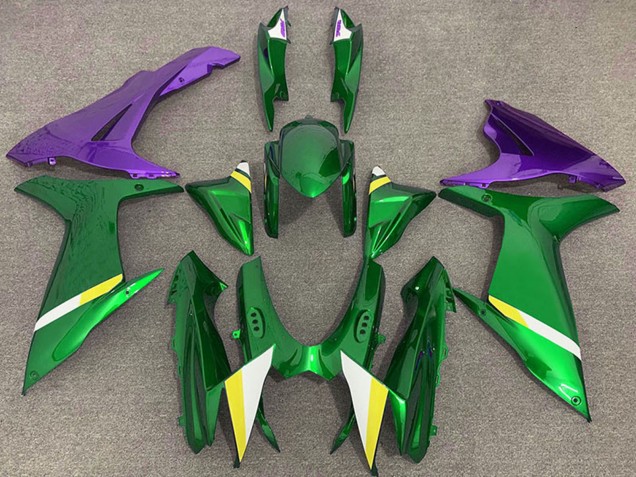 Lojas Carenagens Moto Suzuki GSXR 600 / GSXR 750 2011-2024 - Verde Roxo Branco Amarelo