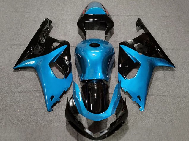Lojas Carenagens Moto Suzuki GSXR 600 / GSXR 750 2001-2003 - Azul Claro Preto Brilhante
