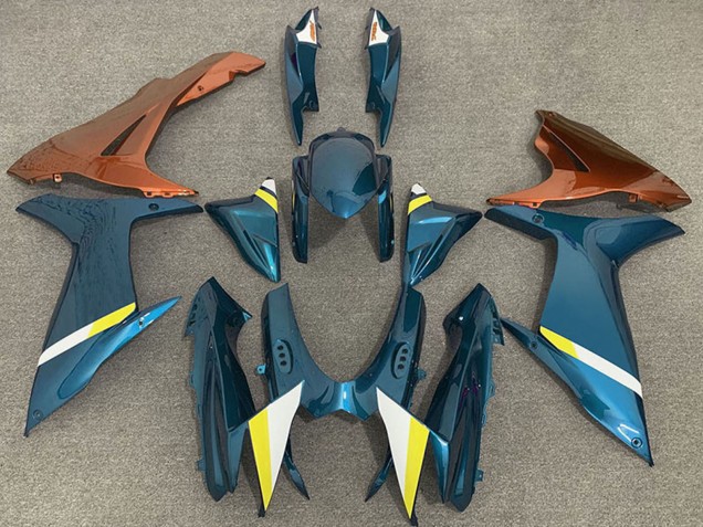 Lojas Carenagens Moto Suzuki GSXR 600 / GSXR 750 2011-2024 - Azul Claro Laranja Branco Amarelo
