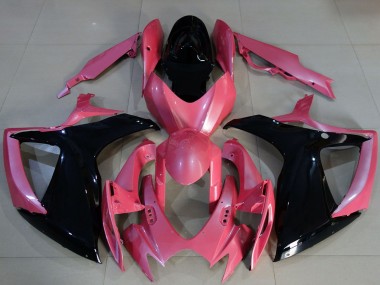 Lojas Carenagens Moto Suzuki GSXR 600 / GSXR 750 2006-2007 - Rosa Preto Brilhante