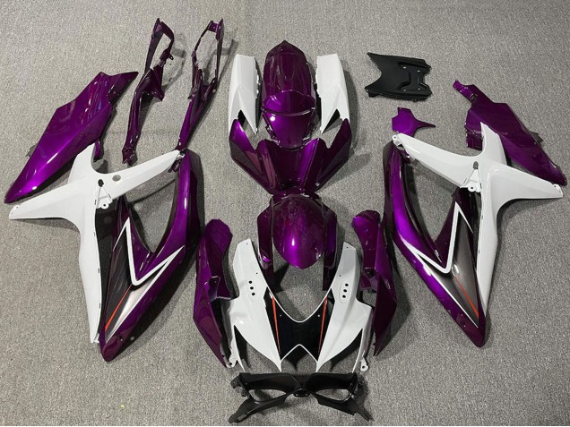 Lojas Carenagem Moto Suzuki GSXR 600 / GSXR 750 2008-2010 - Branco Roxo Preto
