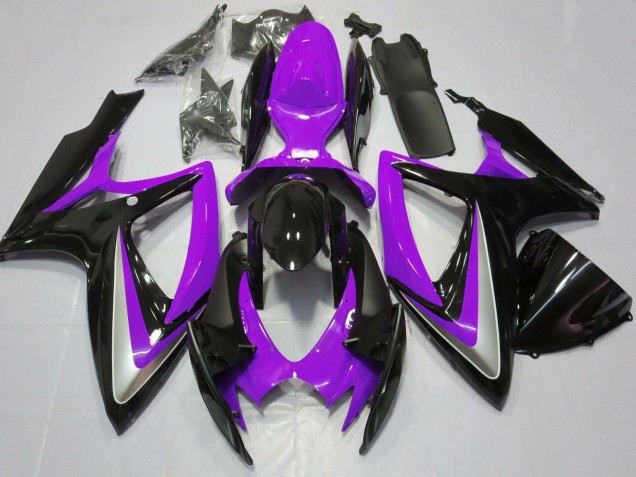 Lojas Carenagens Moto Suzuki GSXR 600 / GSXR 750 2006-2007 - Roxo Preto Brilhante