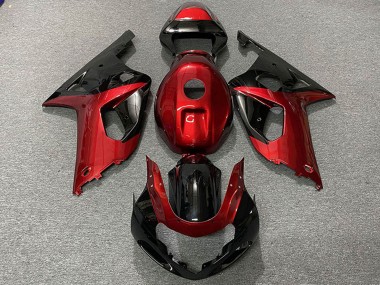 Lojas Carenagens Moto Suzuki GSXR 600 / GSXR 750 2001-2003 - Vermelho Preto Brilhante