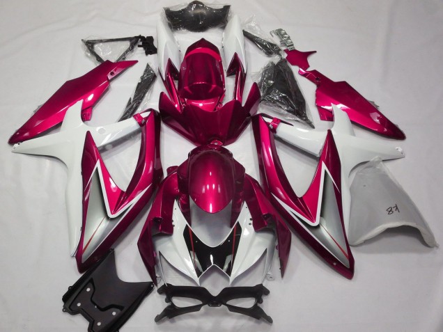 Lojas Carenagens Moto Suzuki GSXR 600 / GSXR 750 2008-2010 - Branco Vermelho Prata Preto
