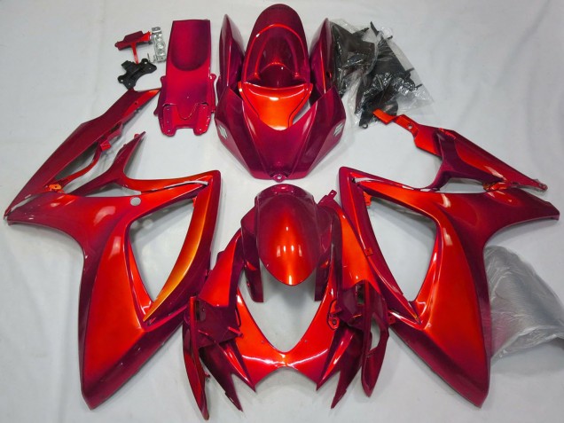 Lojas Carenagens Moto Suzuki GSXR 600 / GSXR 750 2006-2007 - Vermelho Brilhante Plano