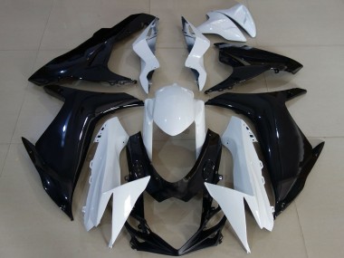 Lojas Carenagens Moto Suzuki GSXR 600 / GSXR 750 2011-2024 - Branco Preto Brilhante
