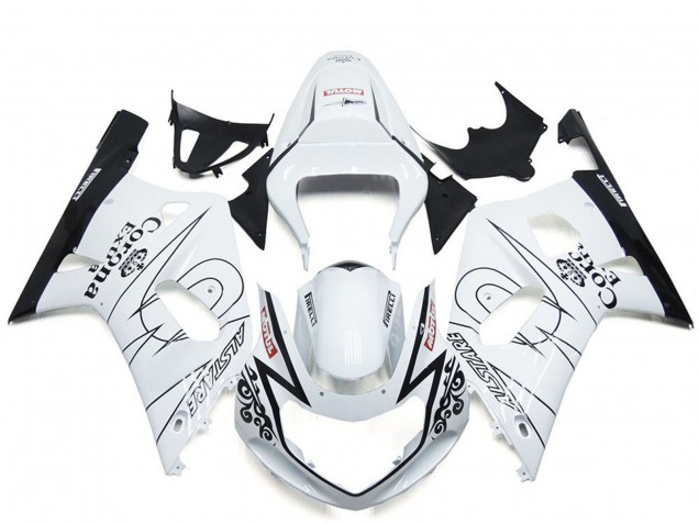 Lojas Carenagem Moto Suzuki GSXR 600 / GSXR 750 2001-2003 - Branco Preto Corona Alstare