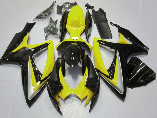 Lojas Carenagens Moto Suzuki GSXR 600 / GSXR 750 2006-2007 - Amarelo Preto Brilhante
