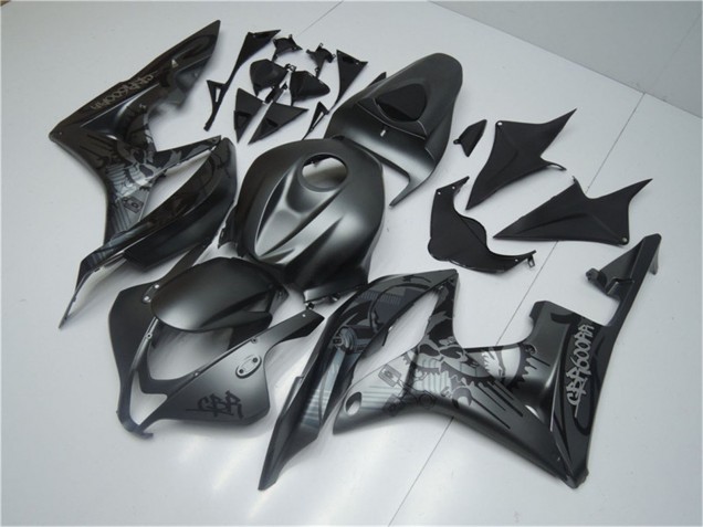 Lojas Carenagens Moto Honda CBR600RR 2007-2008 - Preto Fosco Graffiti