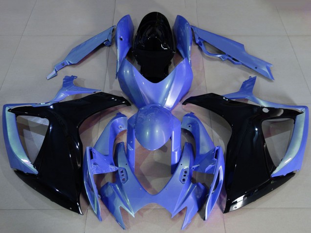Lojas Carenagens Moto Suzuki GSXR 600 / GSXR 750 2006-2007 - Azul Claro Preto Brilhante