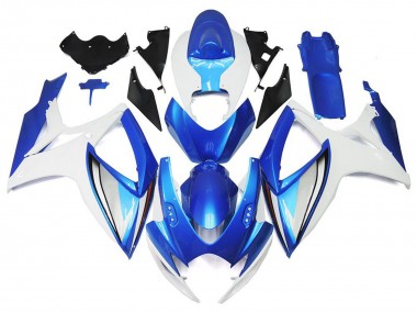 Lojas Carenagens Moto Suzuki GSXR 600 / GSXR 750 2006-2007 - Branco Azul OEM Estilo