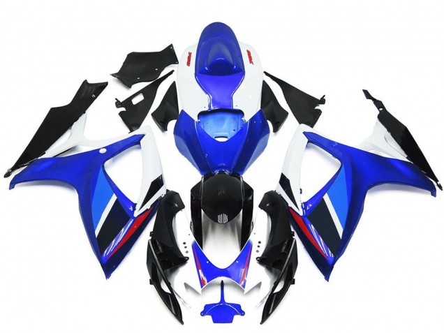 Lojas Carenagens Moto Suzuki GSXR 600 / GSXR 750 2006-2007 - Azul Branco Vermelho Preto Brilhante OEM Estilo