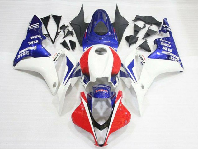 Lojas Kits Carenagem Moto Honda CBR600RR 2007-2008 - Branco Vermelho Azul HRC