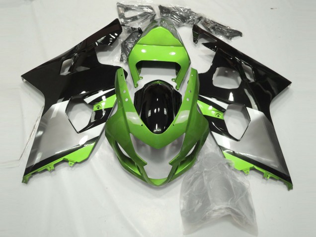Lojas Carenagens Moto Suzuki GSXR 600 / GSXR 750 2004-2005 - Verde Prata Preto Brilhante