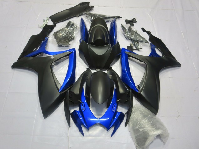 Lojas Carenagens Moto Suzuki GSXR 600 / GSXR 750 2006-2007 - Preto Fosco Azul