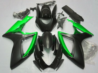 Lojas Carenagens Moto Suzuki GSXR 600 / GSXR 750 2006-2007 - Preto Fosco Verde