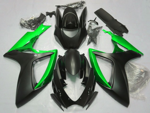 Lojas Carenagens Moto Suzuki GSXR 600 / GSXR 750 2006-2007 - Preto Fosco Verde