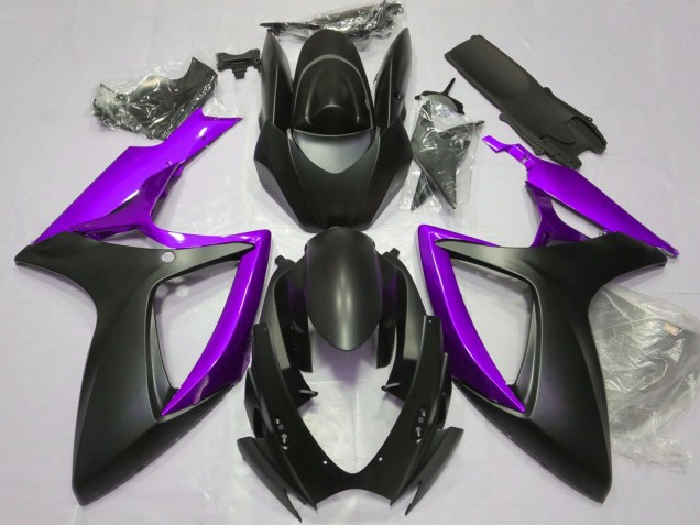 Lojas Carenagens Moto Suzuki GSXR 600 / GSXR 750 2006-2007 - Preto Fosco Roxo