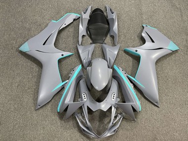 Lojas Carenagens Moto Suzuki GSXR 600 / GSXR 750 2011-2024 - Nardo Cinzento Fosco Teal Accents
