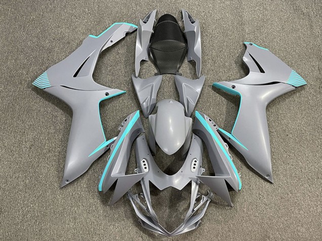 Lojas Carenagens Moto Suzuki GSXR 600 / GSXR 750 2011-2024 - Nardo Cinzento Fosco Teal Accents