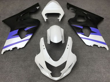 Lojas Carenagens Moto Suzuki GSXR 600 / GSXR 750 2004-2005 - Branco Azul Preto Fosco