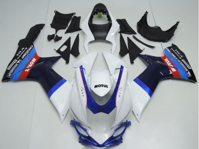 Lojas Carenagens Moto Suzuki GSXR 600 / GSXR 750 2011-2024 - Branco Azul Preto Vermelho Motul