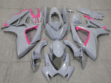 Lojas Carenagens Moto Suzuki GSXR 600 / GSXR 750 2006-2007 - Nardo Cinzento Rosa Trim