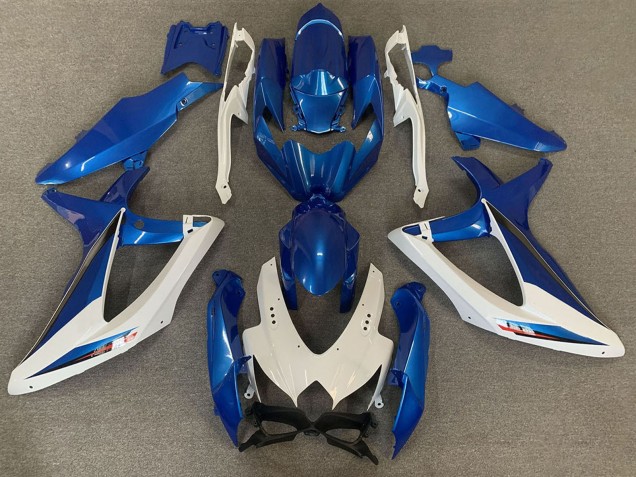 Lojas Carenagens Moto Suzuki GSXR 600 / GSXR 750 2008-2010 - Branco Azul OEM Estilo