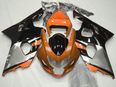 Lojas Carenagens Moto Suzuki GSXR 600 / GSXR 750 2004-2005 - Laranja Prata Preto