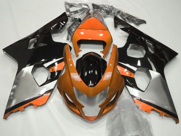 Lojas Carenagens Moto Suzuki GSXR 600 / GSXR 750 2004-2005 - Laranja Prata Preto