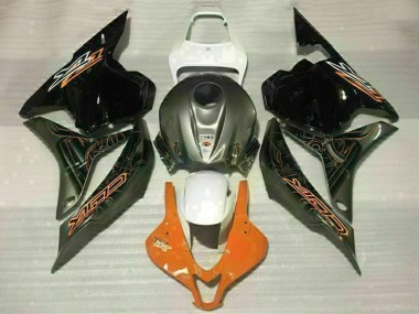 Lojas Carenagens Moto Honda CBR600RR 2009-2012 - Branco Laranja Preto Brilhante