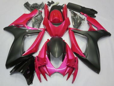 Lojas Carenagens Moto Suzuki GSXR 600 / GSXR 750 2006-2007 - Rosa Preto Fosco
