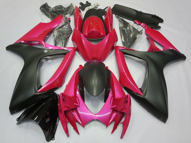 Lojas Carenagens Moto Suzuki GSXR 600 / GSXR 750 2006-2007 - Rosa Preto Fosco